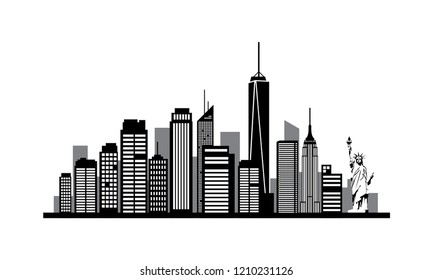 New York City silhouette vector