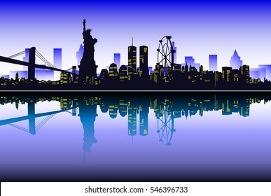 New York City silhouette. Vector illustration.