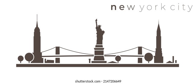 New York City Simple Monochrome Stylish Skyline