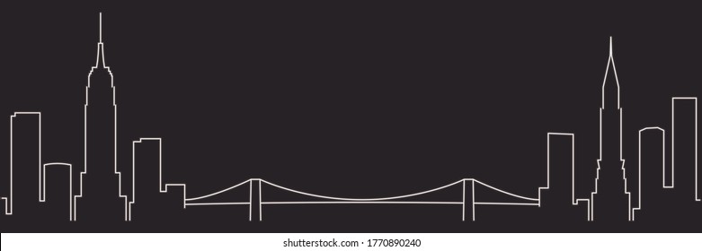 Línea simple y minimalista de la ciudad de Nueva York