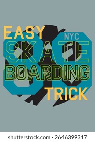 cidade de nova york skate fácil truque, t-shirt design