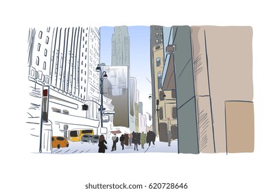 new york city sketch street