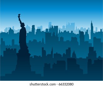 New York City skyline background