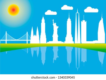 new york city skyline colors
