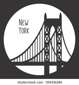 New York city skyline detailed silhouette. Vector illustration 