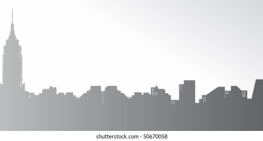 New York City skyline. Gradient vector illustration.