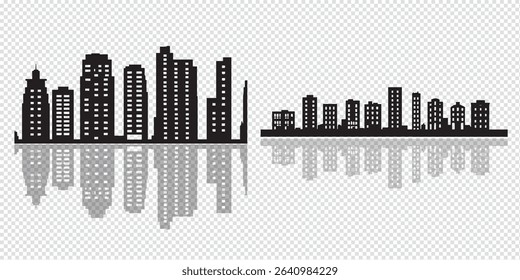 New York City Skyline. Hand Drawn Vector Illustration – Iconic NYC Silhouette with Skyscrapers and Landmarks, Minimalist Urban Cityscape Design in Black on White
