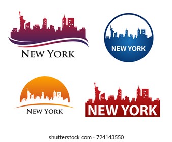 Plantilla de logotipo paisajístico de la ciudad de Nueva York