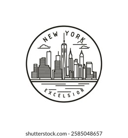 New York City Skyline - Line Art Illustration vector illustration