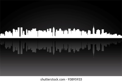 New York city skyline - panorama, vector