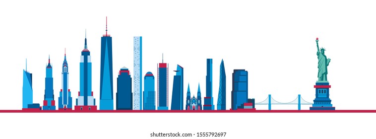 New York city skyline panoramic vector