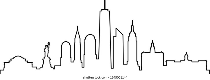 NEW YORK CITY skyline silhouette vector