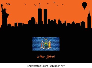 New York city skyline silhouette - illustration