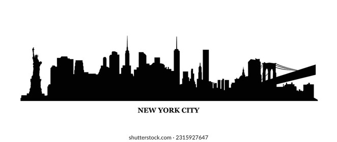 New York City Skyline silhouette cityscape vector.