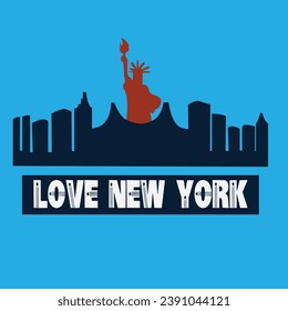 New York city skyline silhouette. Template for design.