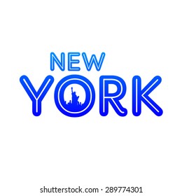 New York city skyline silhouette. Template for design.
