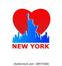 New York city skyline silhouette. Template for design.