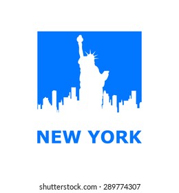 New York city skyline silhouette. Template for design.