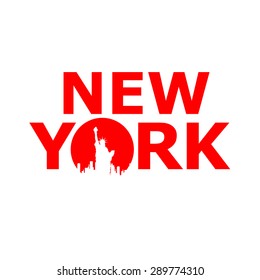 New York city skyline silhouette. Template for design.