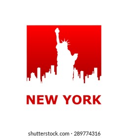 New York city skyline silhouette. Template for design.
