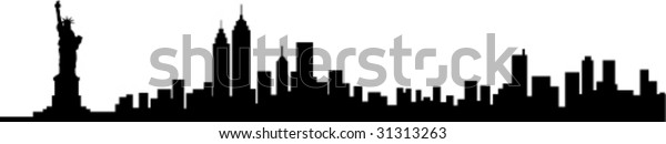 New York City Skyline Silhouette Stock Vector (Royalty Free) 31313263 ...