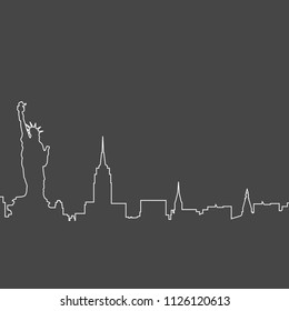 New York City skyline - sketch of NYC cityscape