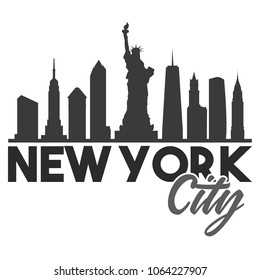 New York City Skyline Souvenir Travel Vector Art Design Tourism