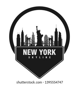 New york city skyline vector template