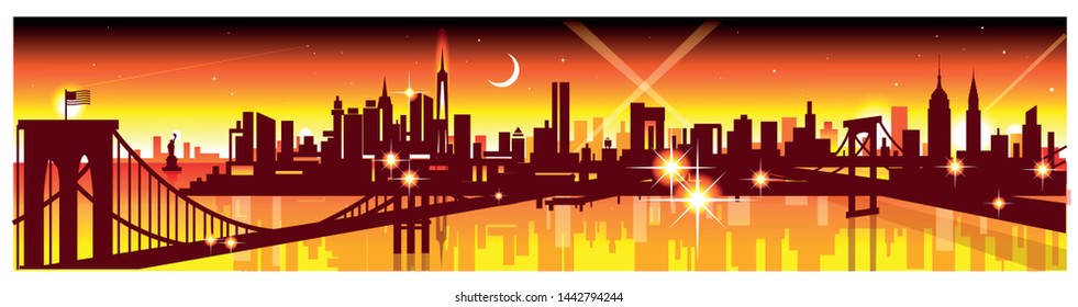 New York City skyline vector illustration
