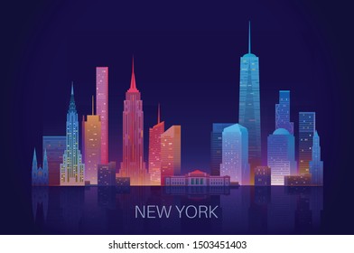 New York City skyline, Vector illustration