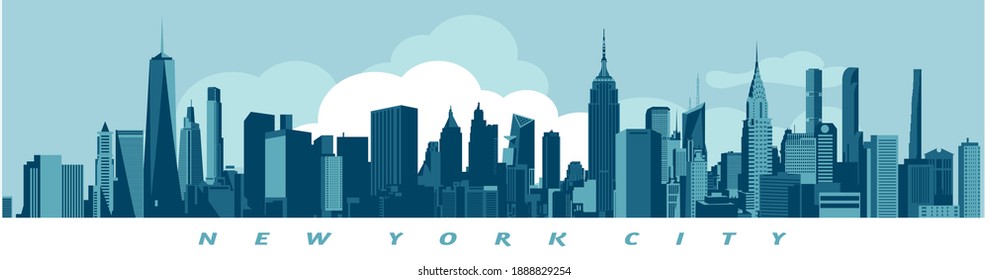 Ilustración de vectores en la ciudad de Nueva York