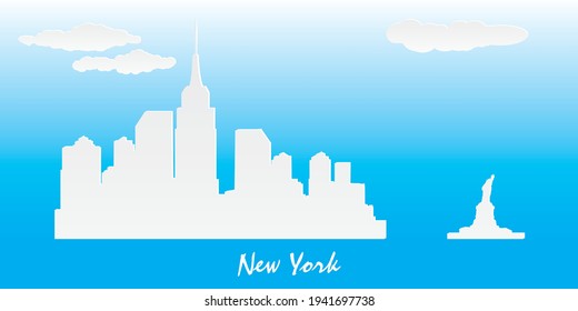 new york city skyline vector illistration
