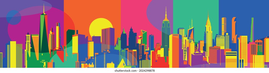 New York City skyline vector illustration