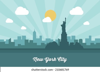 New York City skyline - vector illustration