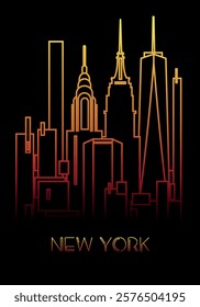 New York City skyline vector illustration