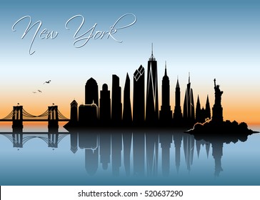 New York City skyline - vector illustration