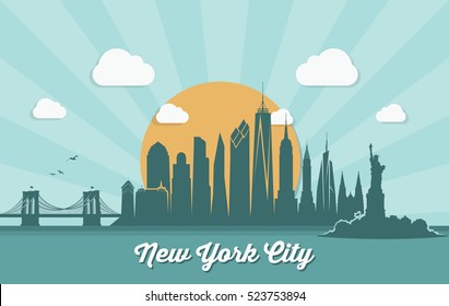 New York City skyline - vector illustration