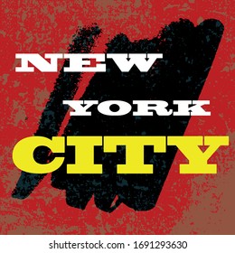 New York City slogan graphic vector print lettering for t shirt print design.
