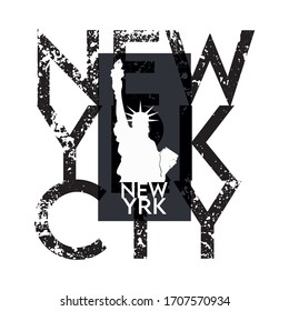 New York city slogan graphic vector print lettering for t shirt print design.