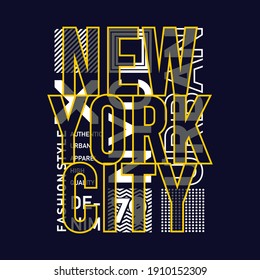 New York City Slogan, original design typography, t-shirt graphics, vectors illustration