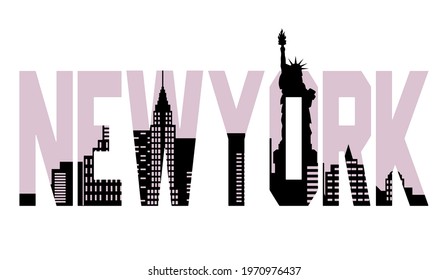 New york city slogan print. textile fashion slogan print idea for t-shirt and other uses.