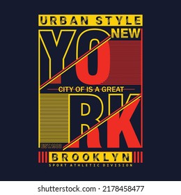 new york city slogan tee typography graphic design for print t shirt illustration vector art