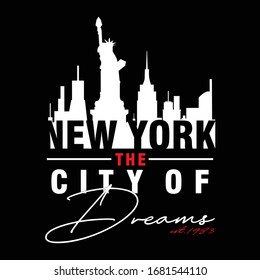 New York city slogan typography graphic for print t-shirt,vector illustration