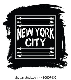 New York City slogan typography, t-shirt graphics, vectors