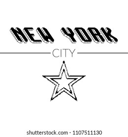 New york city slogan,New york city print in vector, t-shirt graphics, designed for tee print design. Vector illustration.