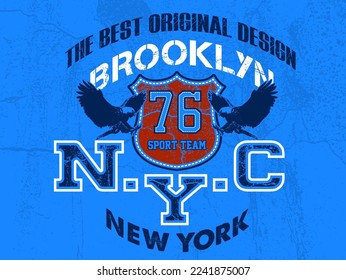 New York city sport print, t-shirt graphics, vector and background eps10.
