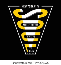 New York city sport typography graphic art, for t shirt design vector illustration idea