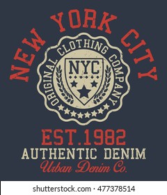New York City sport typography, t-shirt graphics, vectors