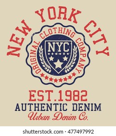 New York City sport typography, t-shirt graphics, vectors