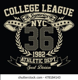 New York City sport typography, t-shirt graphics, vectors